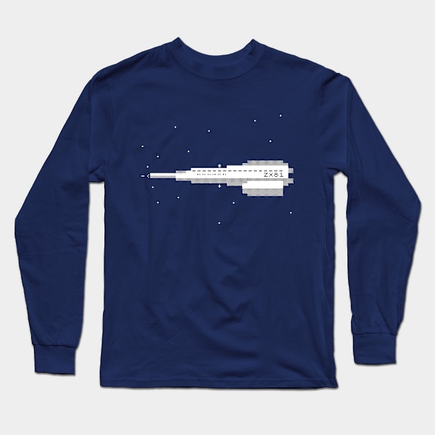 ZX81 Spaceship Long Sleeve T-Shirt by Olipix
